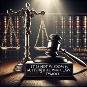 it is not wisdom but authority that makes a law. t - tymoff